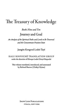 Treasury of Knowledge Books 9 & 10: journey and goal