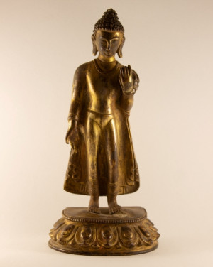 Dipankara Buddha: Standing Full Gold Antique Style